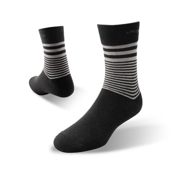 【SNUG】Tech Gentleman's Anti-Odor Socks-Striped Black (22-24cm)