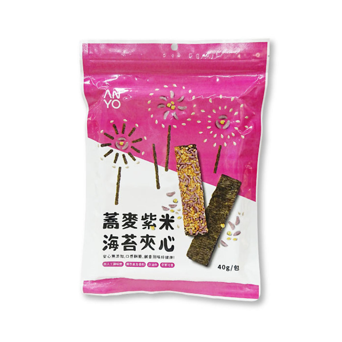【ANYO】Buckwheat Black Rice Seaweed Crisps 40g  (Shelf life:2024/7/31)
