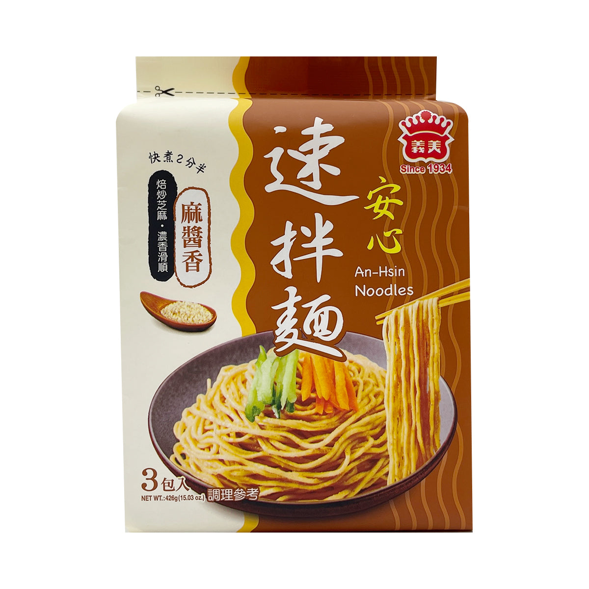 【義美】 安信麵（芝麻醬） 426g 3pcs 