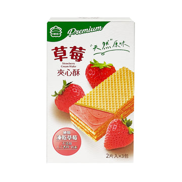 【 I-MEI 】Premium Strawberry Cream Wafer 3pcs 75g