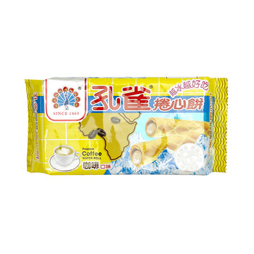 【 7-ELEVEN 】 KUAI KUAI Peacock Coffee Wafer Roll 63g