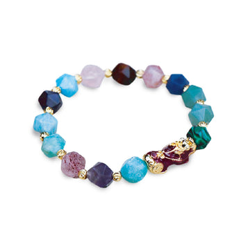 【MAZUBUYBUY】Zhenlan  Pixiu Colorful Crystal Bracelet 1pcs