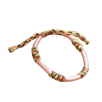 【MAZUBUYBUY】Zhenlan Diamond Knot 5 Color Braided Cord Bracelet (Pink) 1pcs