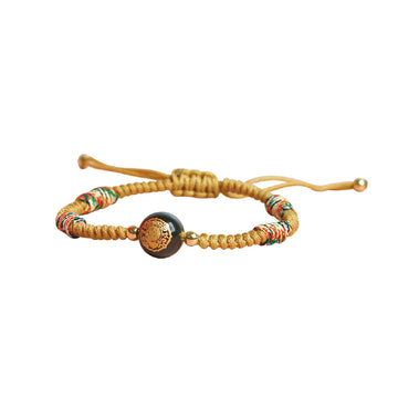 【MAZUBUYBUY】Zhenlan 5 Color Braided Cord Bracelet (Golden) 1pcs