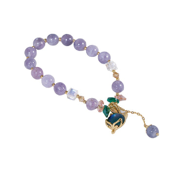 【MAZUBUYBUY】 Zhenlan Fox Purple Jade Bracelet 1pcs