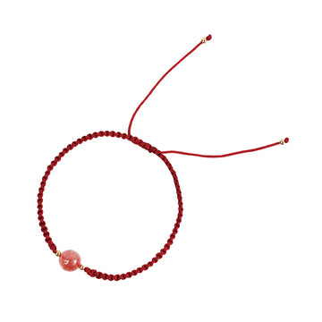 【MAZUBUYBUY】Zhenlan Strawberry Quartz Braided Bracelet 1pcs