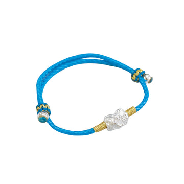 【MAZUBUYBUY】 Zhenlan Baby Pixiu Fortune Silver Bracelet  (Blue) 1pcs