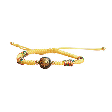 【MAZUBUYBUY】Zhenlan 5 Color Braided Cord Bracelet (Yellow) 1pcs