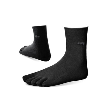 【SNUG】Healthy Crew Toe Socks-Black (22-24cm)