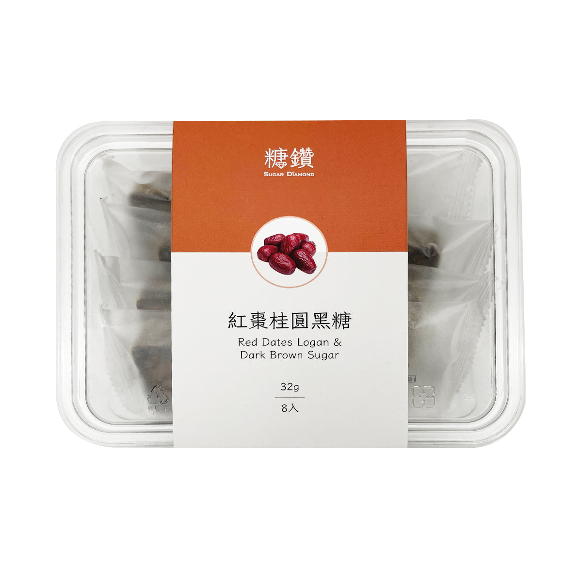 【SUGAR DIAMOND】紅棗龍眼黑糖256g 8顆