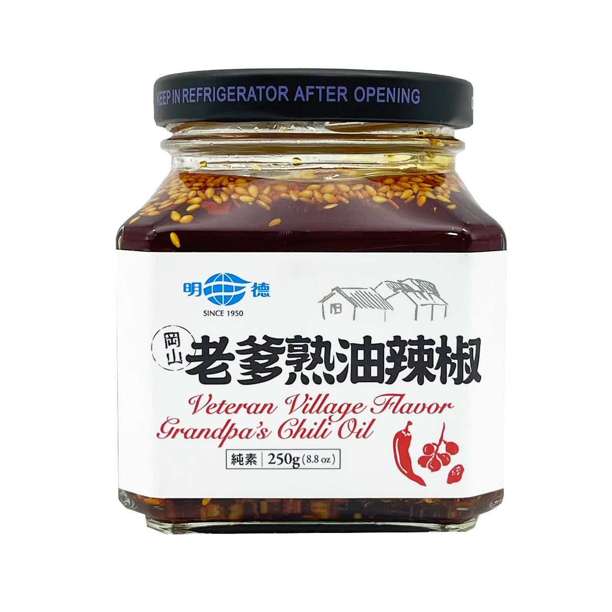 【 MINGTEH 】 Veteran Village Flavor Grandpa's Chili Oil (Strongly spicy) 250g